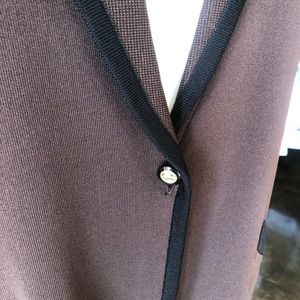 Exclusively Misook Woman Chocolate and Black NWT Knit Jacket Size 2X